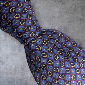 BROOKS BROTHERS 100% Pure Silk Tie Navy/Blue Geometric Made in USA Italian Silk